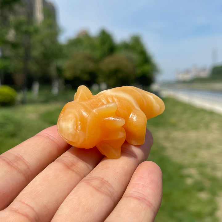 Natural Crystal Cute Axolotl Carving