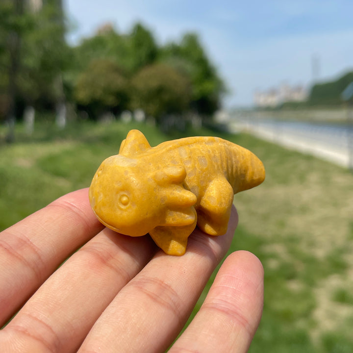 Natural Crystal Cute Axolotl Carving