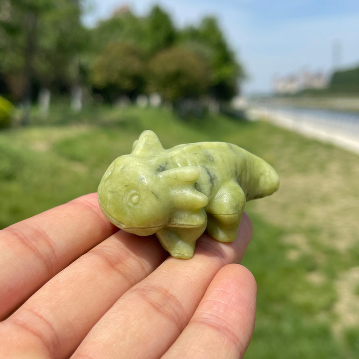 Natural Crystal Cute Axolotl Carving