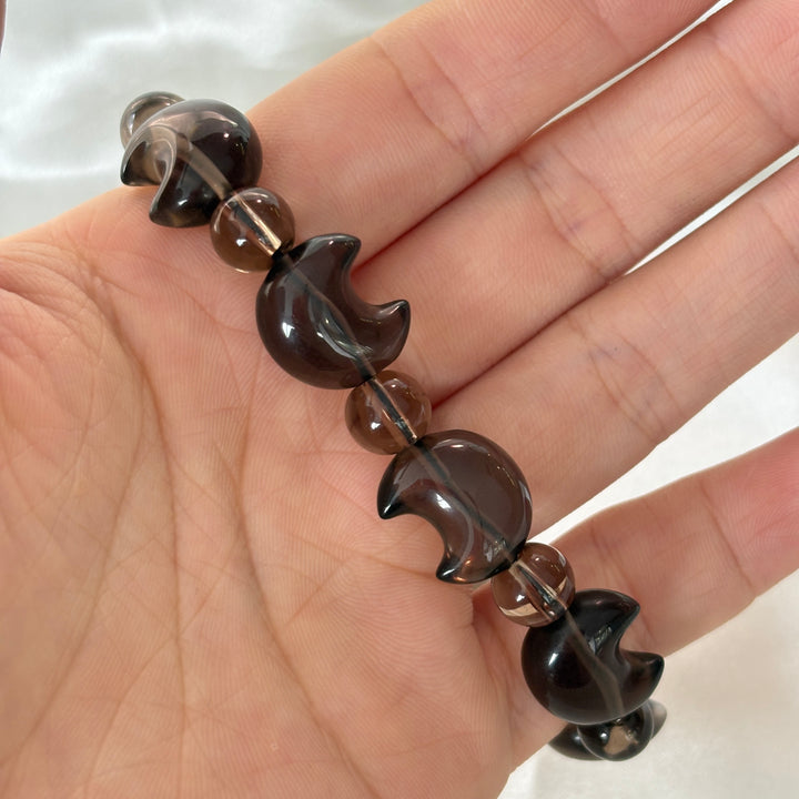 Smoky Quartz Half-Moon Bracelet 12.1-12.8mm