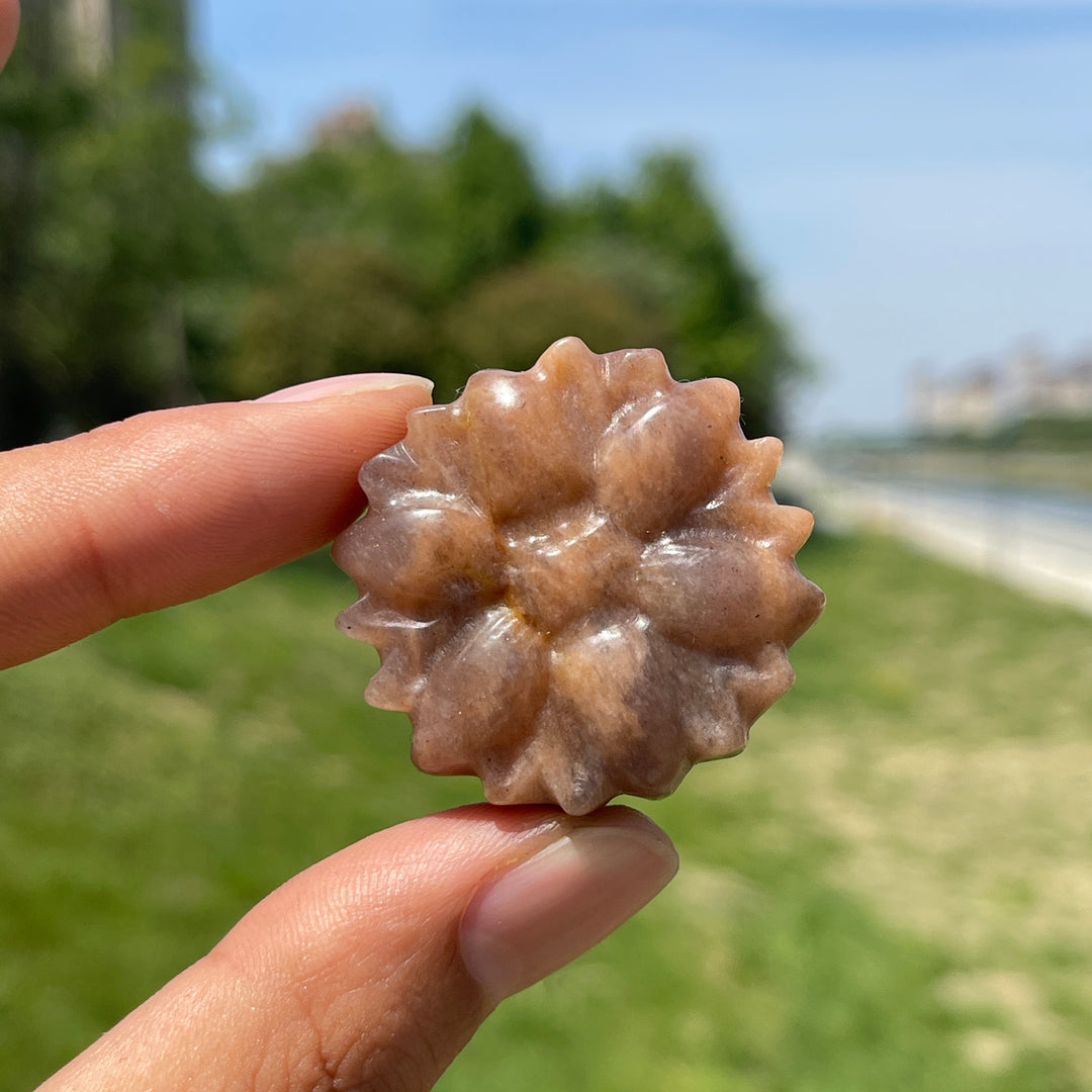 Natural Crystal Carving Daisy