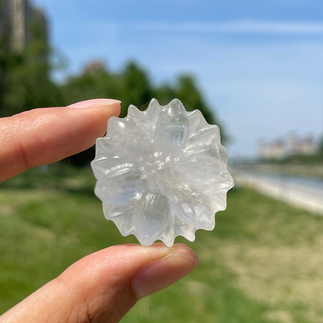 Natural Crystal Carving Daisy
