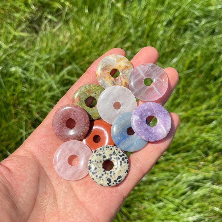 Natural Crystal Peace Donut Carving