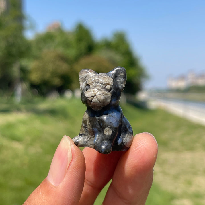 Natural Mini French Bulldog Crystal Carving