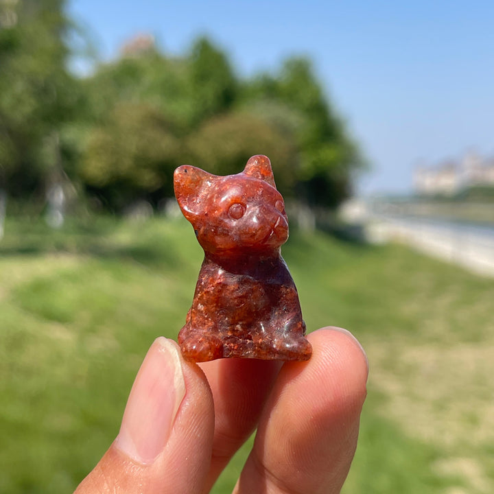 Natural Mini French Bulldog Crystal Carving