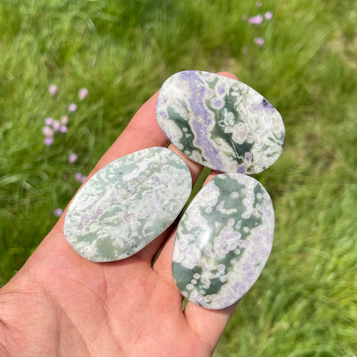 Natural Light Atlantisite Crystal Palm Stone