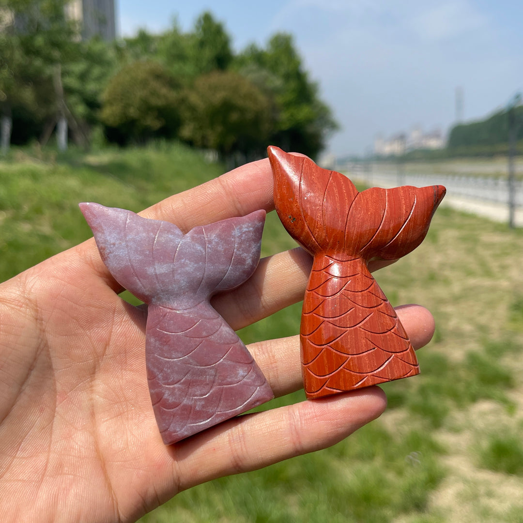 Natural Crystal Mermaid Tail Carving
