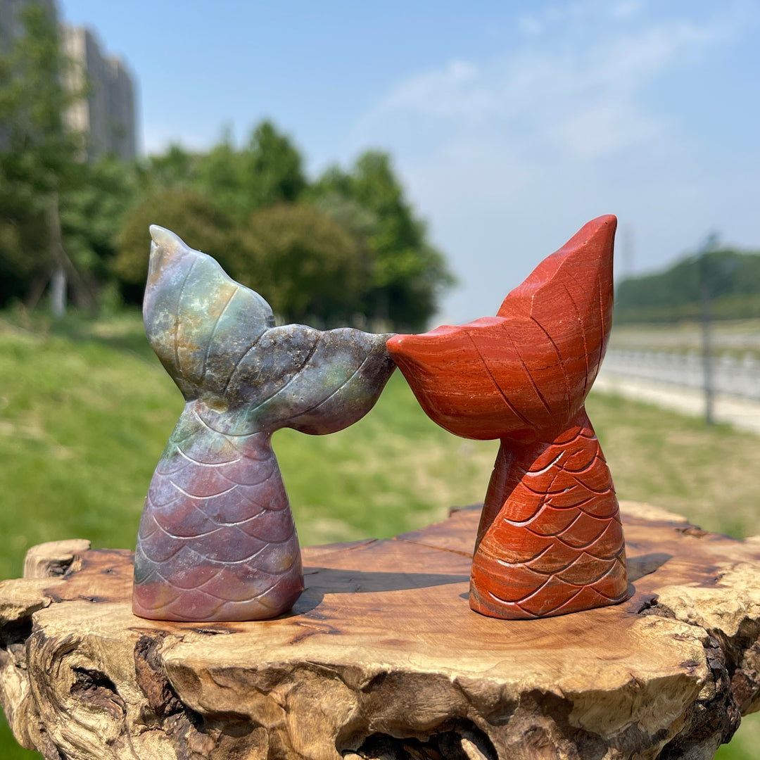 Natural Crystal Mermaid Tail Carving