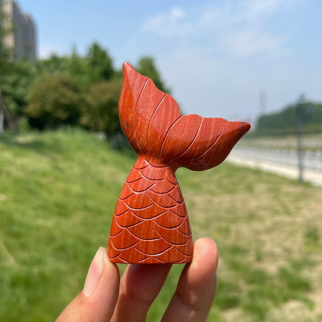 Natural Crystal Mermaid Tail Carving