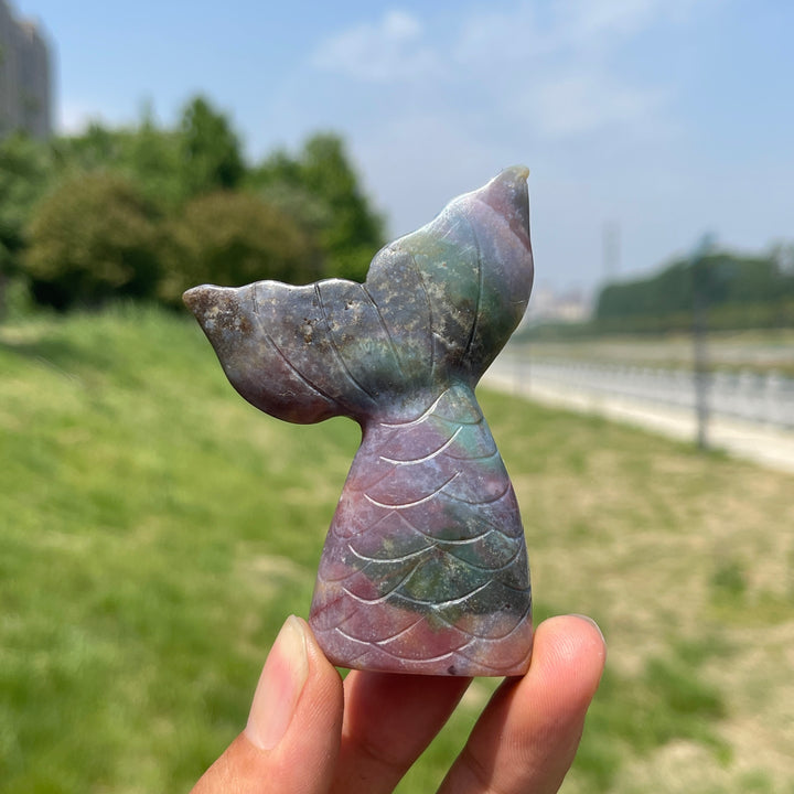 Natural Crystal Mermaid Tail Carving