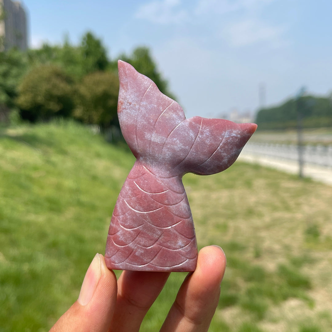 Natural Crystal Mermaid Tail Carving