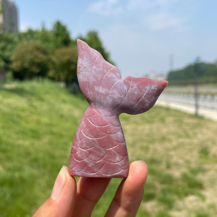 Natural Crystal Mermaid Tail Carving