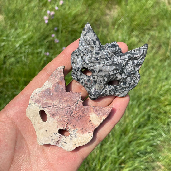 Natural Crystal Enchanting Fox Mask Carving