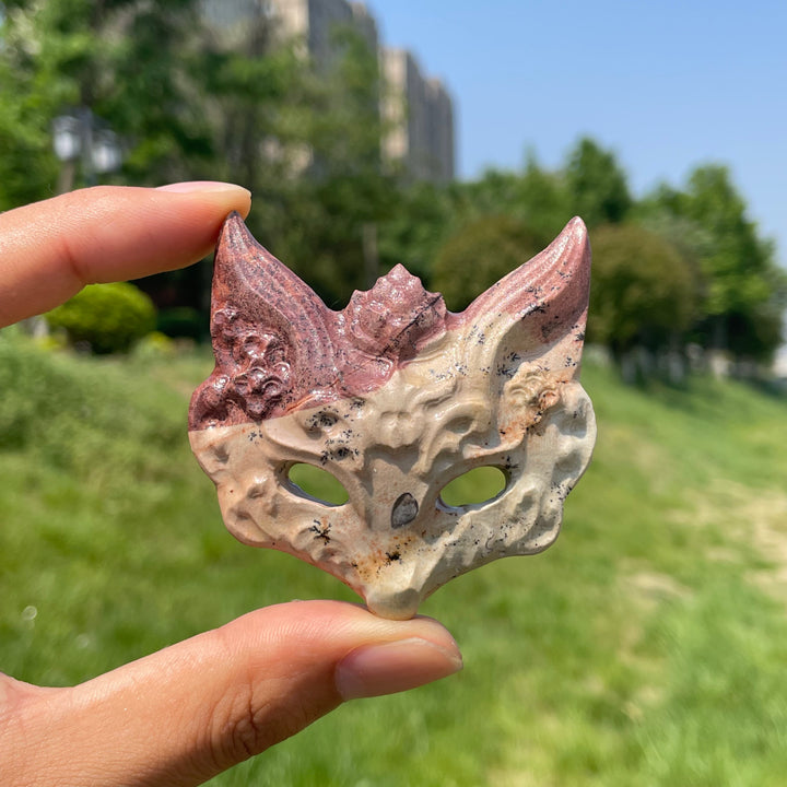 Natural Crystal Enchanting Fox Mask Carving