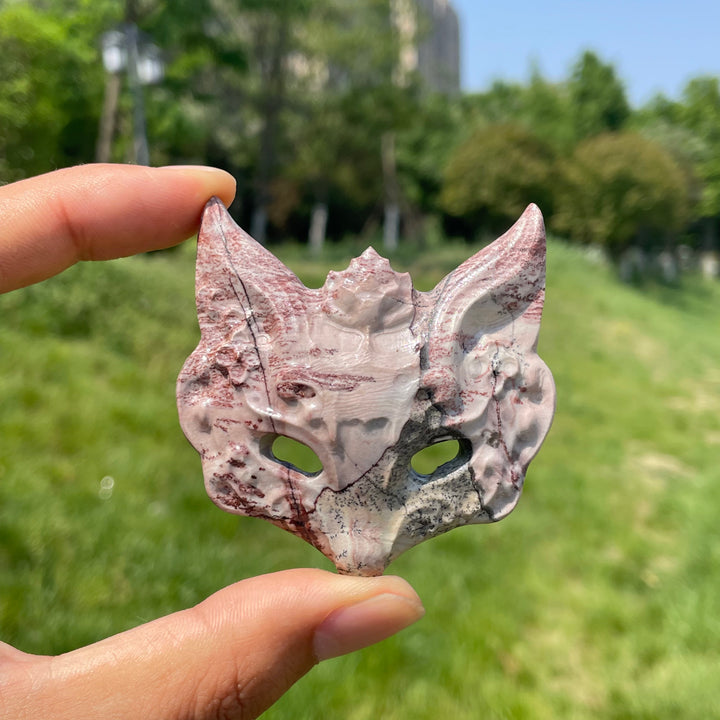 Natural Crystal Enchanting Fox Mask Carving