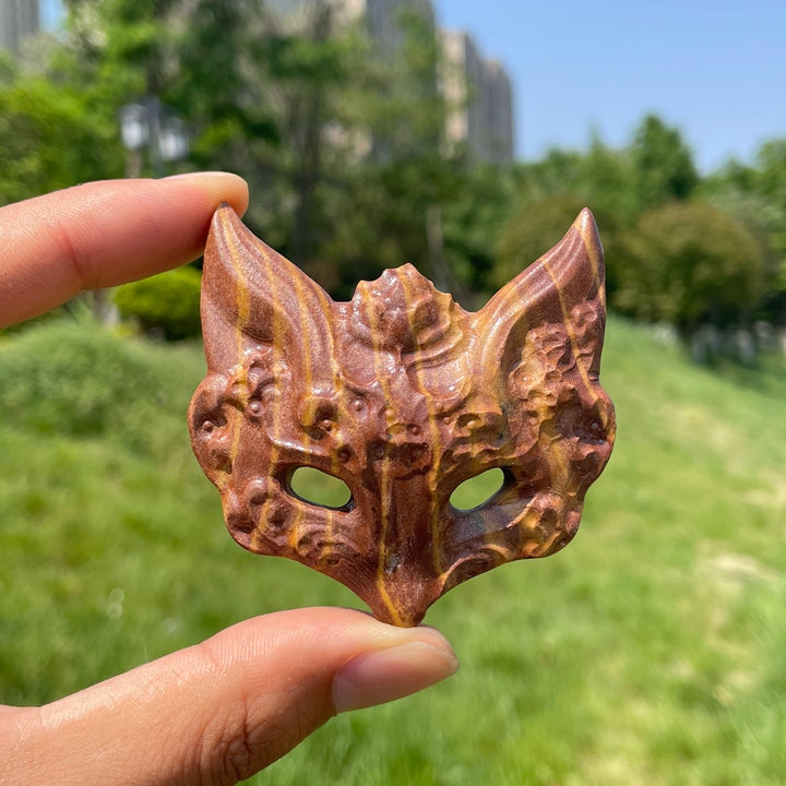 Natural Crystal Enchanting Fox Mask Carving