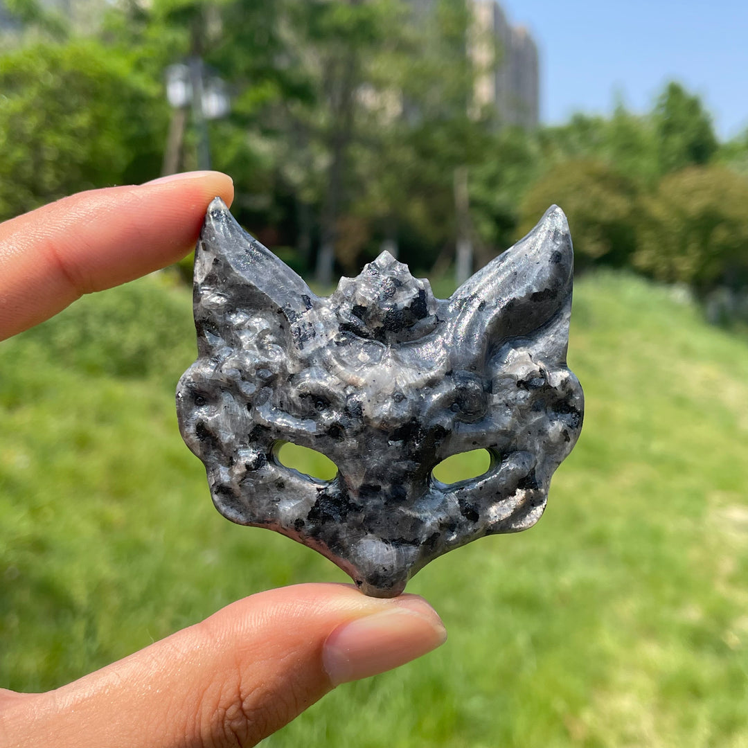 Natural Crystal Enchanting Fox Mask Carving