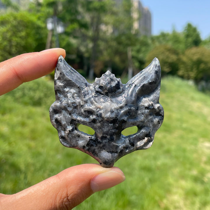 Natural Crystal Enchanting Fox Mask Carving