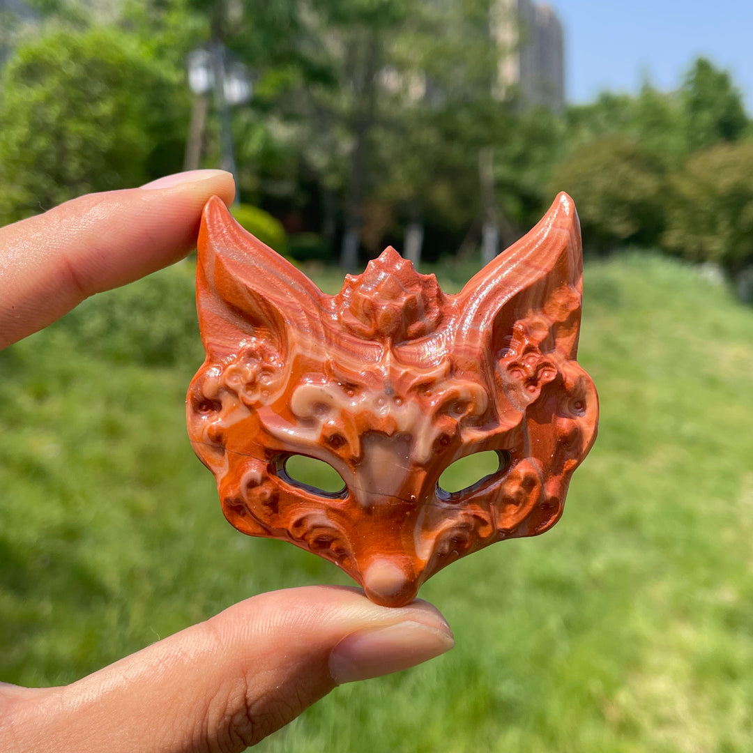 Natural Crystal Enchanting Fox Mask Carving