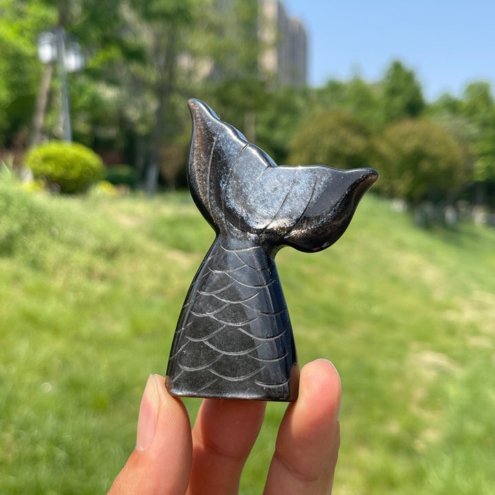 Natural Crystal Mermaid Tail Carving