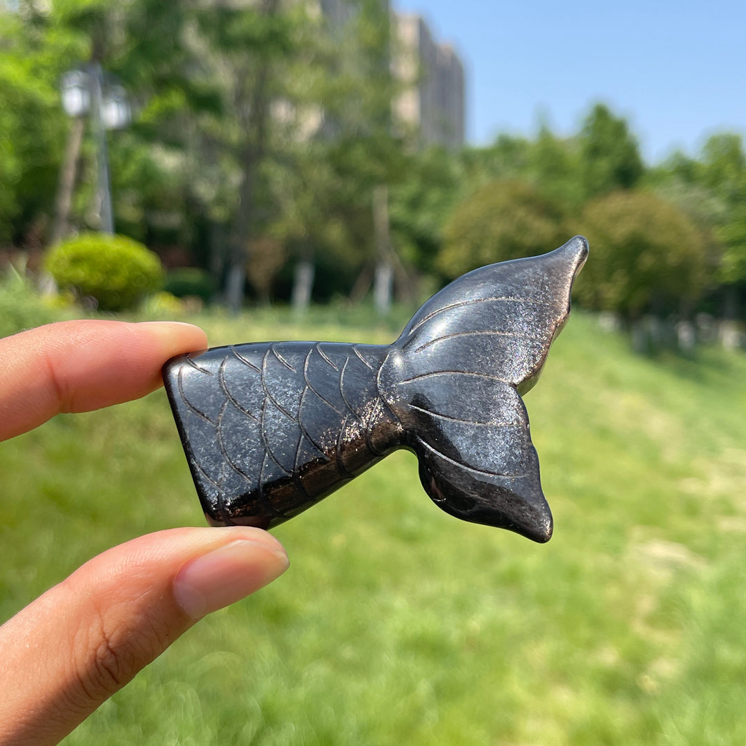 Natural Crystal Mermaid Tail Carving