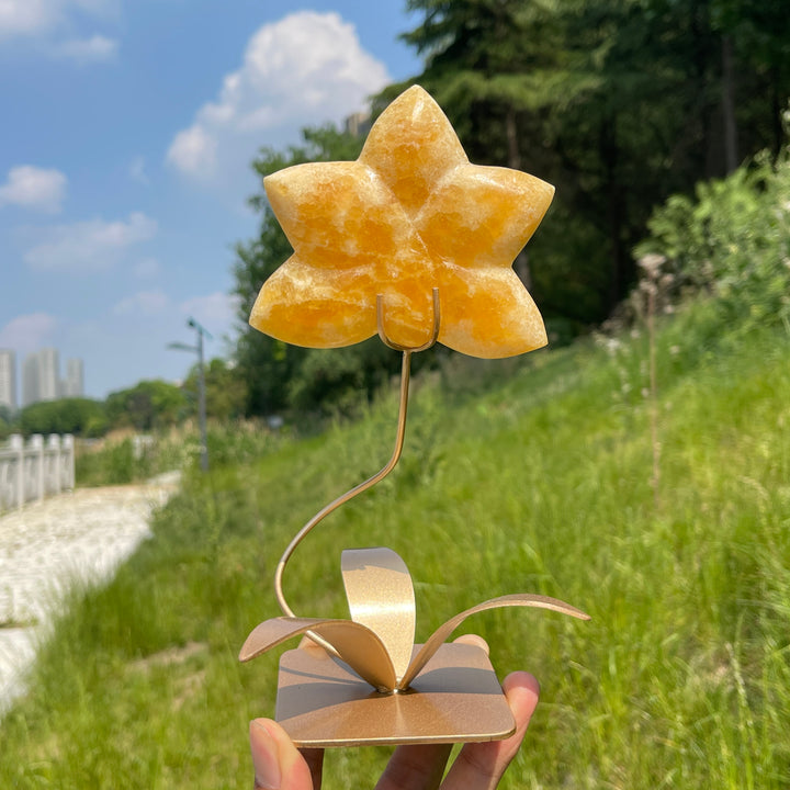 Unique,Natural Crystal Orchid Carving