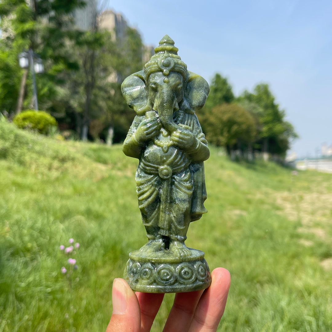 Natural Crystal Standing Ganesha Carving