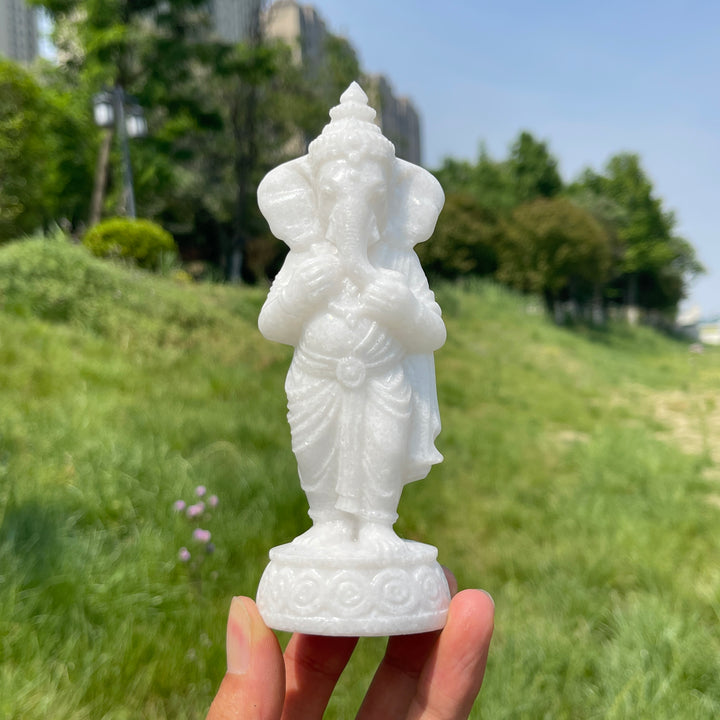 Natural Crystal Standing Ganesha Carving