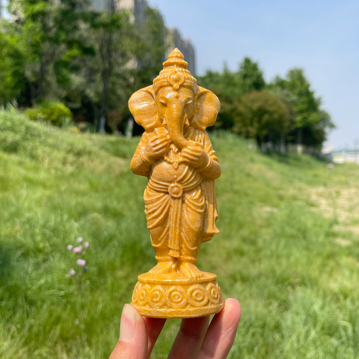 Natural Crystal Standing Ganesha Carving