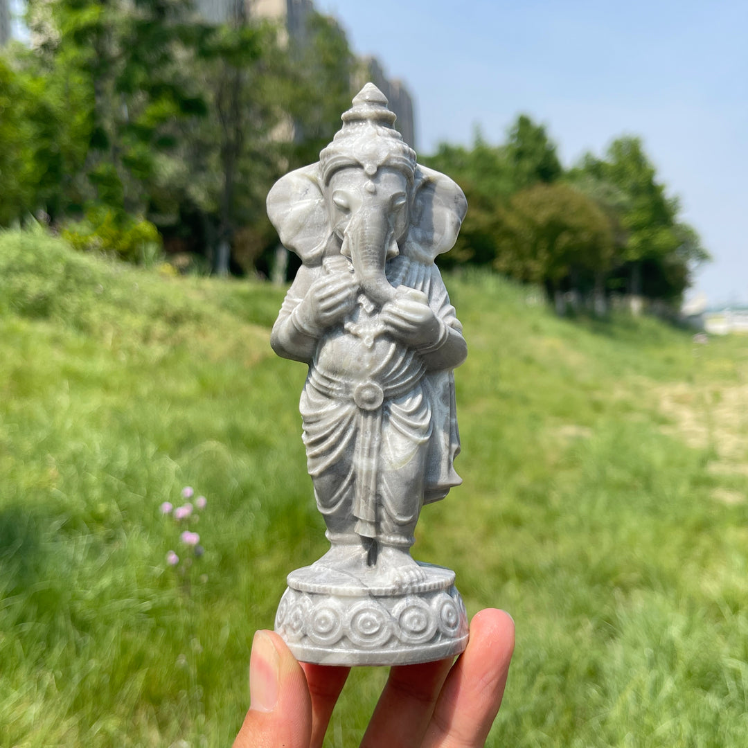 Natural Crystal Standing Ganesha Carving