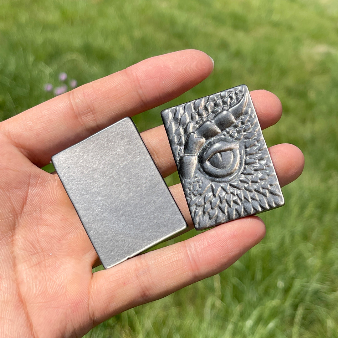 Natural Silver Obsidian Dragon Book Carving