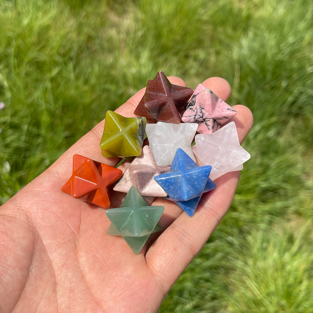 Natural Crystal Mixed Material Merkaba Star