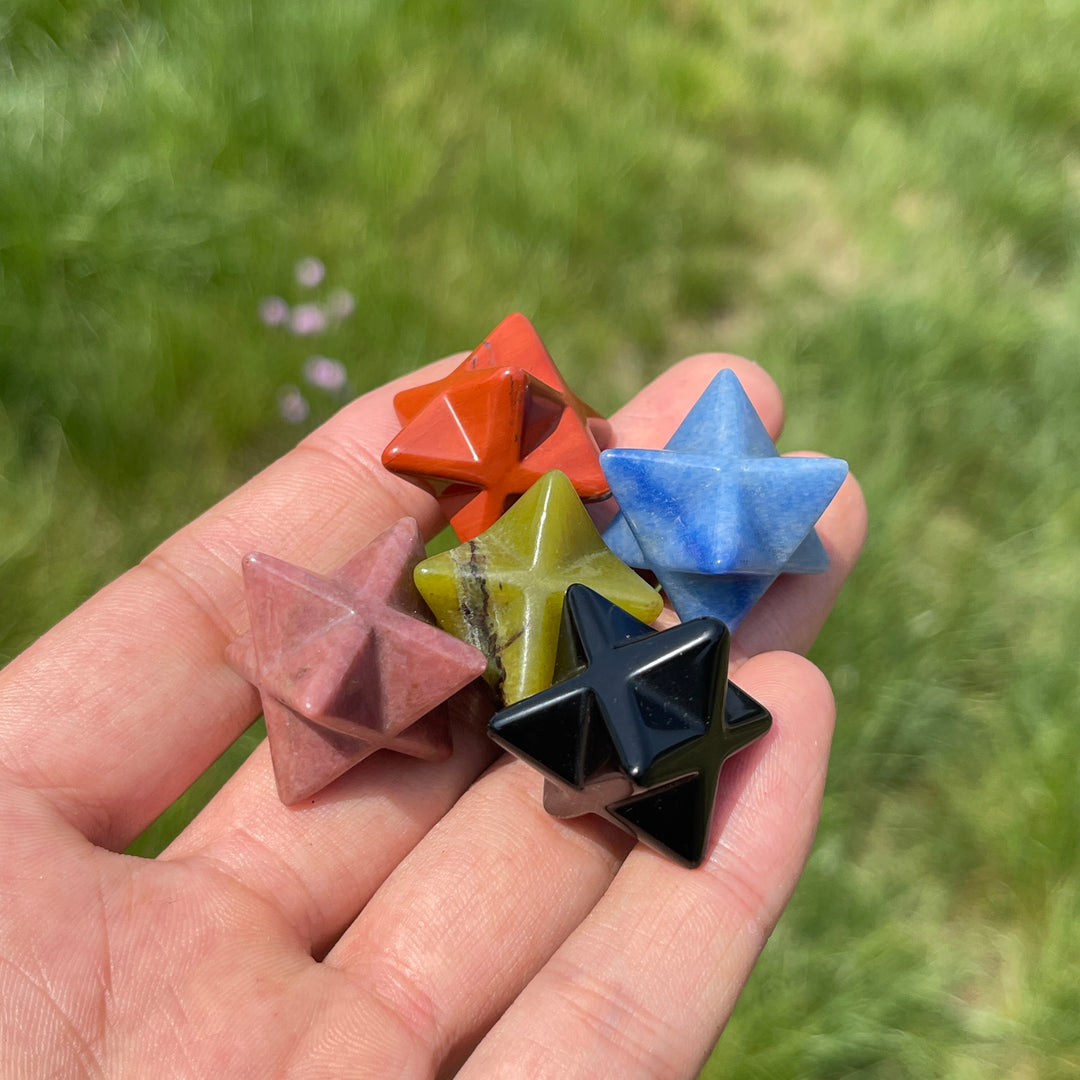 Natural Crystal Mixed Material Merkaba Star