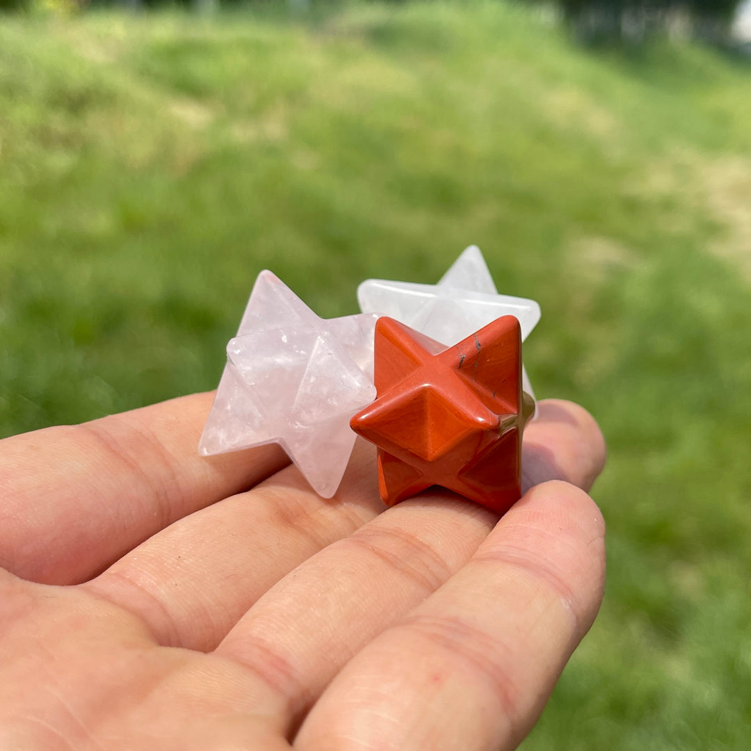 Natural Crystal Mixed Material Merkaba Star