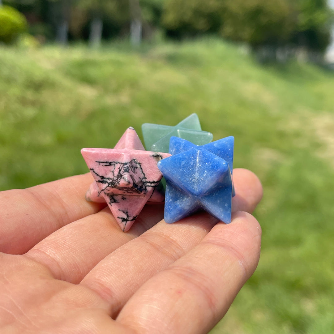 Natural Crystal Mixed Material Merkaba Star