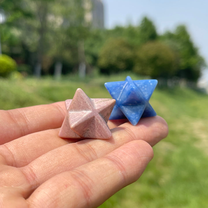 Natural Crystal Mixed Material Merkaba Star