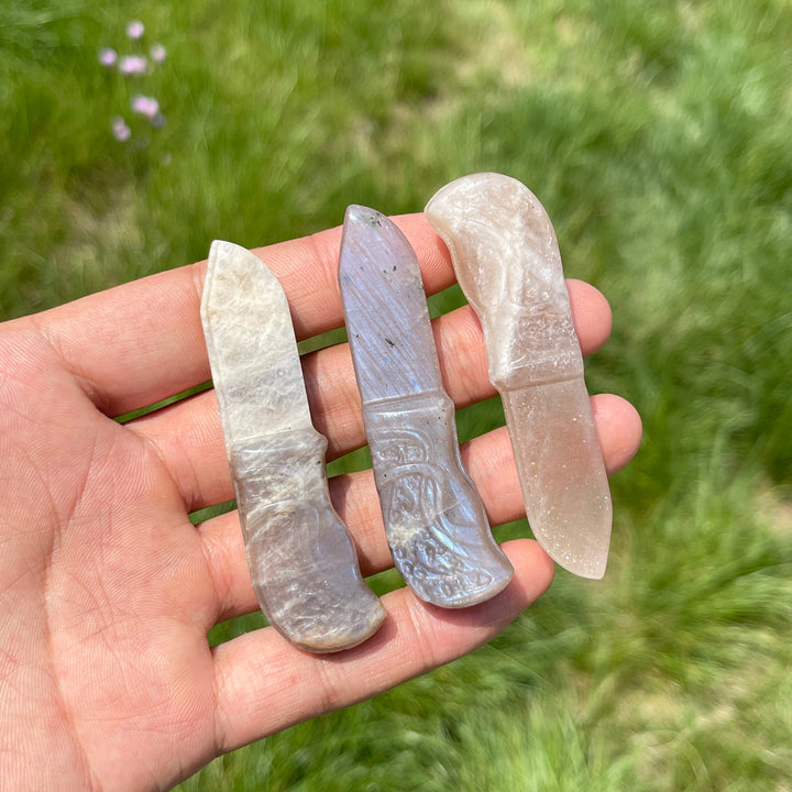 Natural Moonstone Mini Dagger Carving