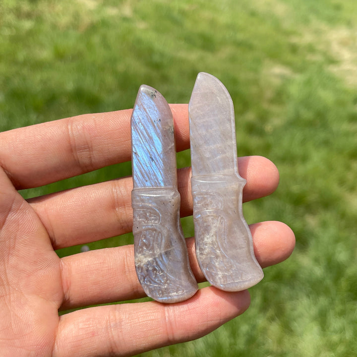 Natural Moonstone Mini Dagger Carving