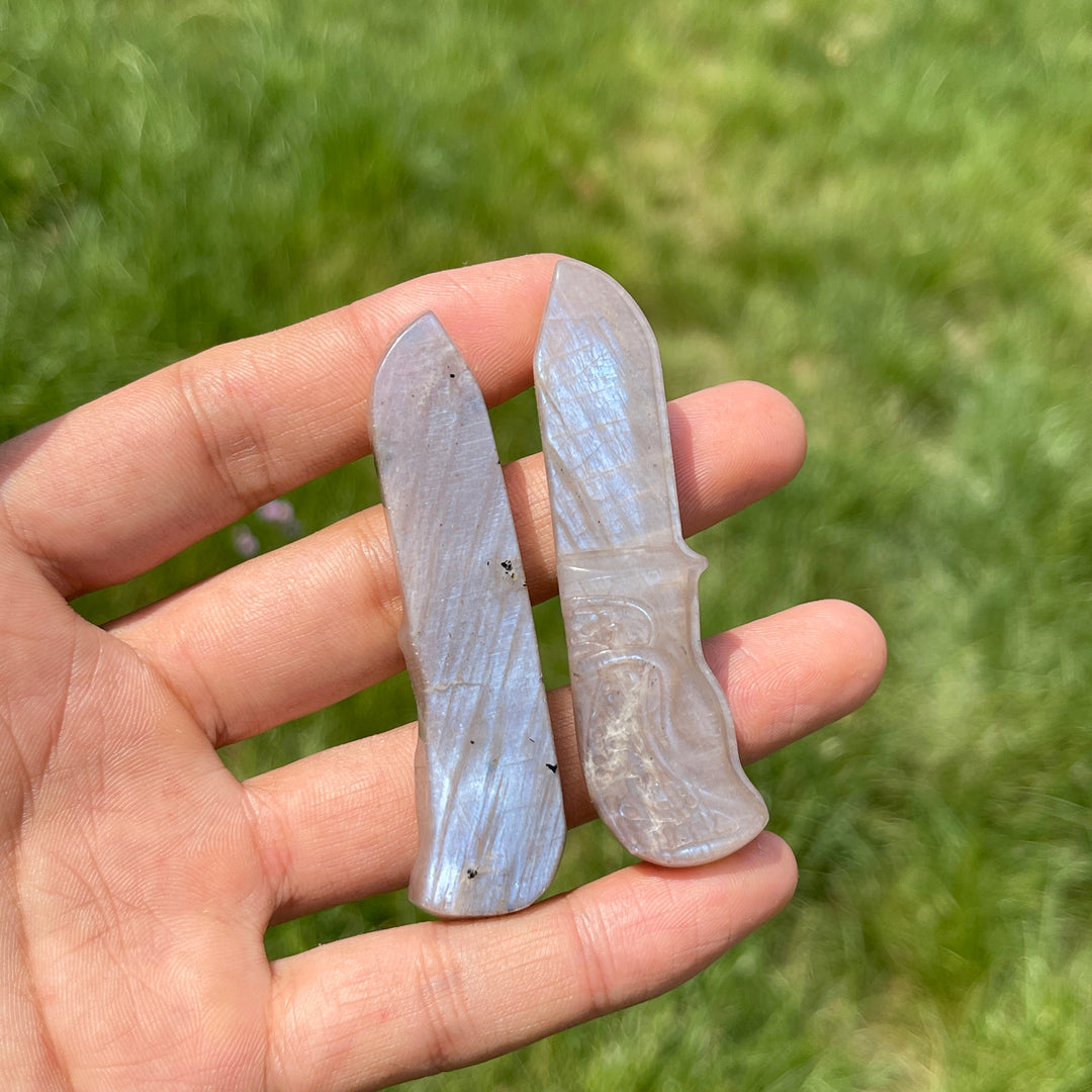 Natural Moonstone Mini Dagger Carving