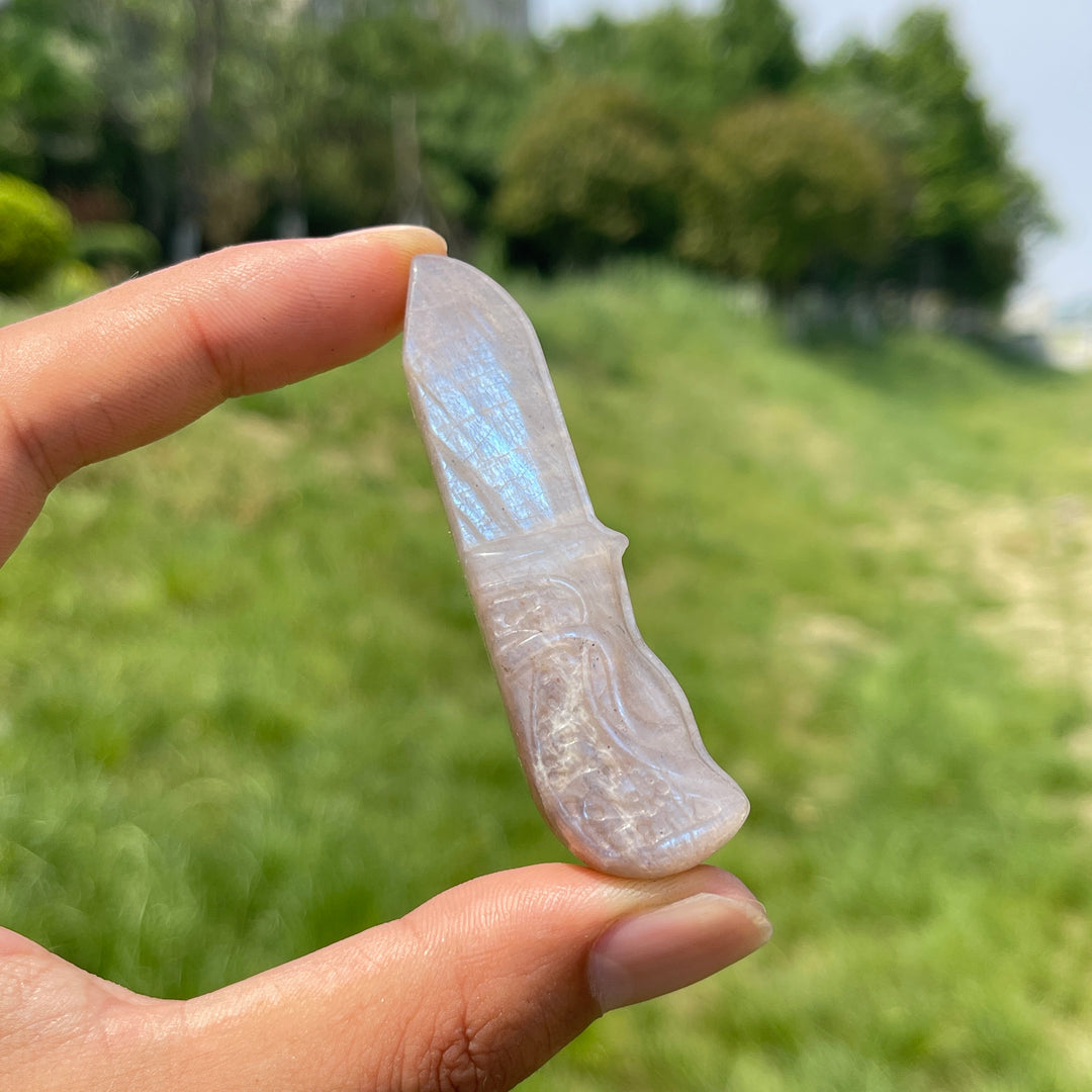 Natural Moonstone Mini Dagger Carving