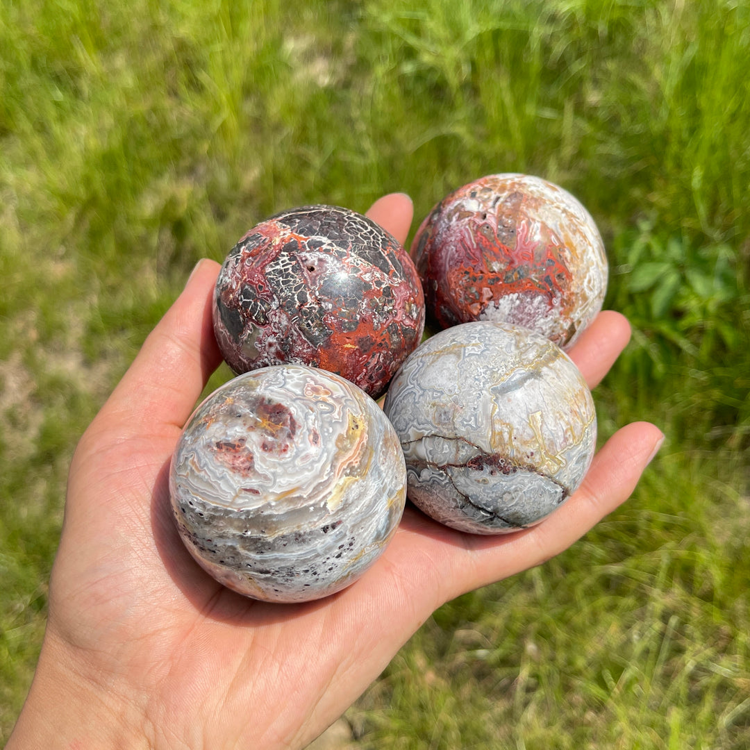 Natural Crystal Mexican Agate Sphere