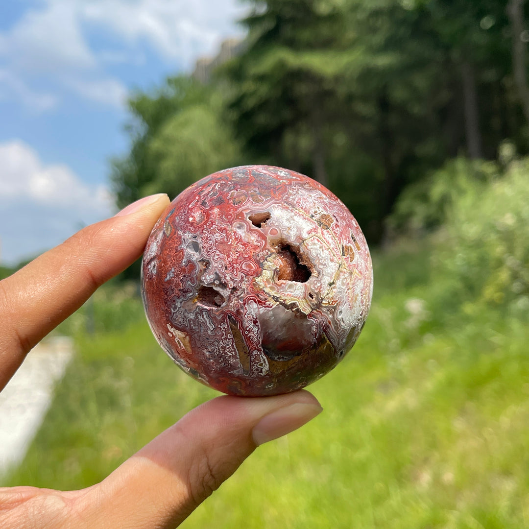 Natural Crystal Mexican Agate Sphere