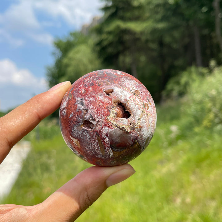 Natural Crystal Mexican Agate Sphere