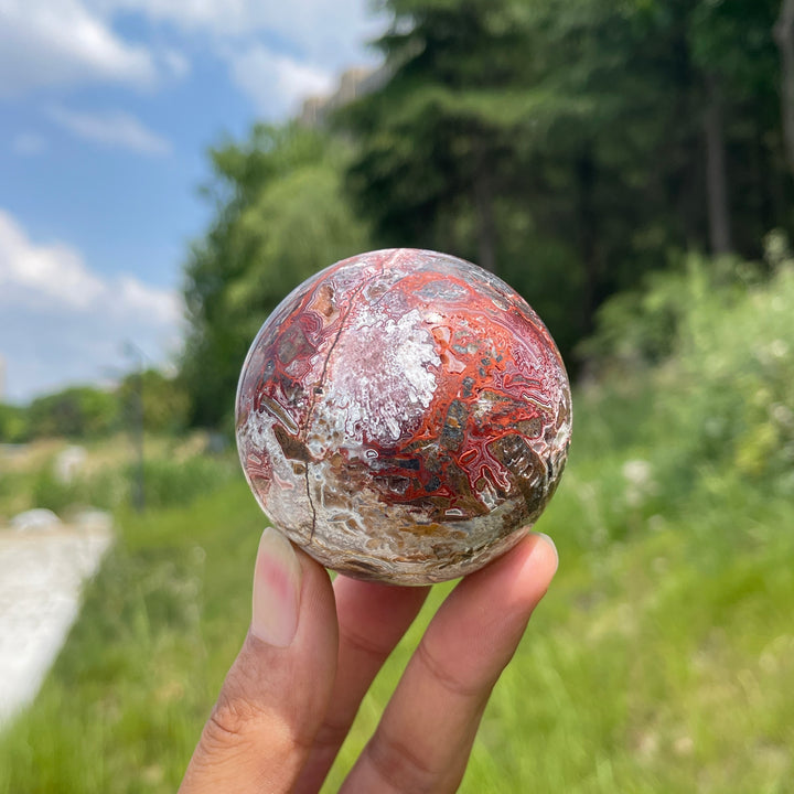 Natural Crystal Mexican Agate Sphere