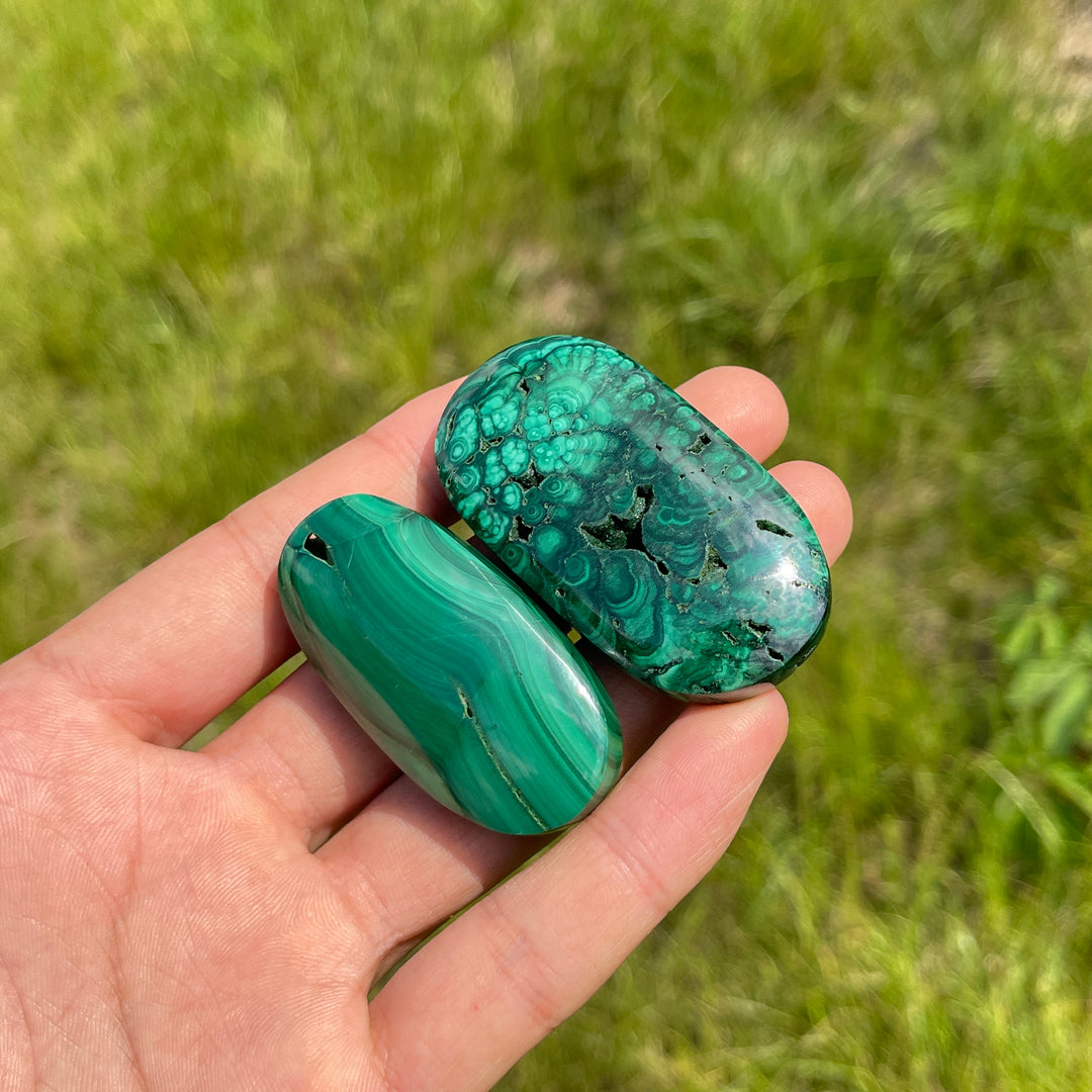 Natural Crystal Malachite Palmstone