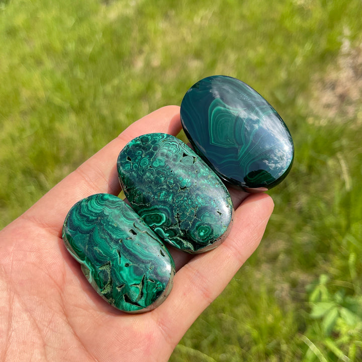 Natural Crystal Malachite Palmstone