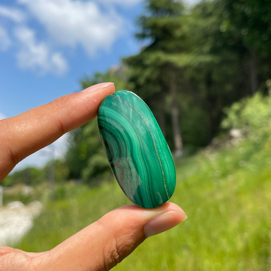 Natural Crystal Malachite Palmstone