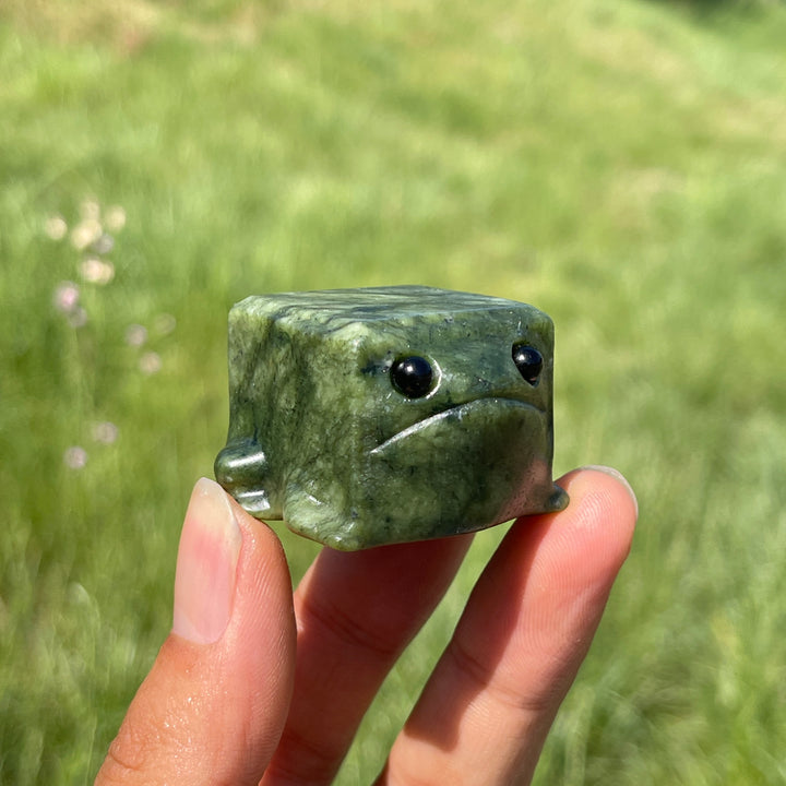Natural Crystal Square Frog Carving