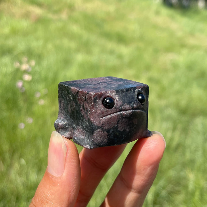 Natural Crystal Square Frog Carving