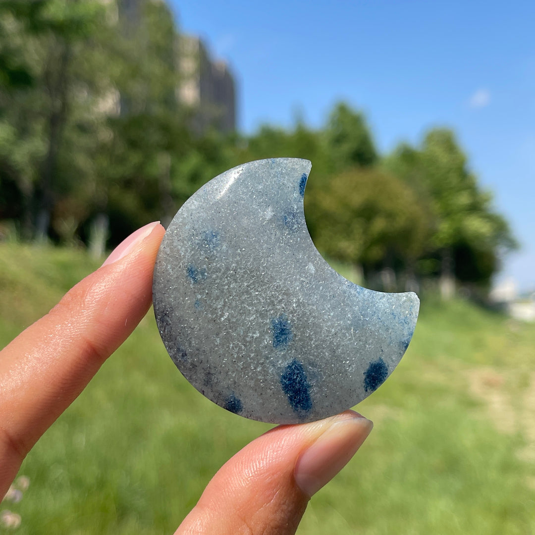 Natural Crystal K2 Crescent Moon Carving
